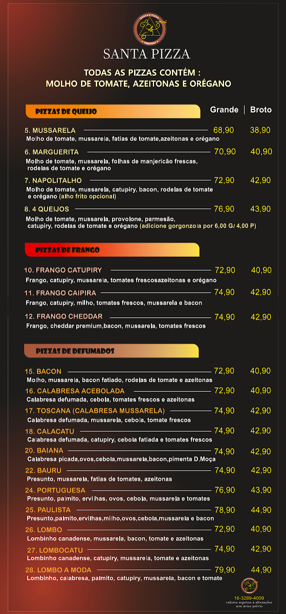Menu Santa Pizza Ribeirão-1